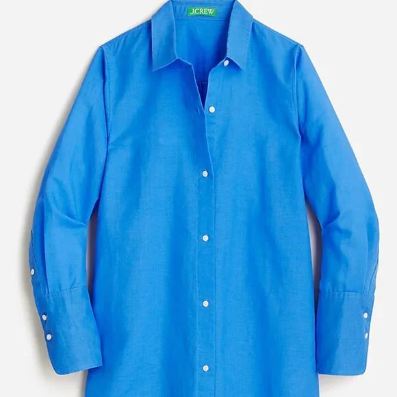 NWT Size M in White Classic-fit beach shirt in linen-cotton blend - Picture 7 of 7